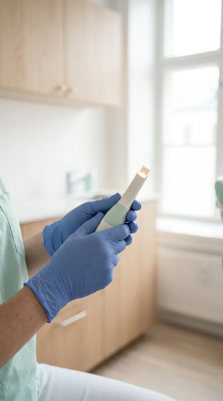 Scansione intraorale con lo scanner digitale, senza paste da impronta